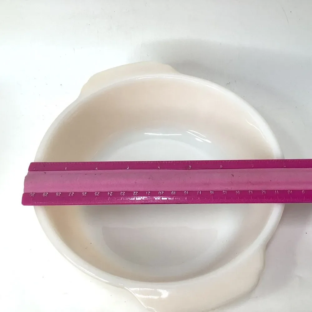 2 Vtg Anchor Hocking Ovenware Peach Luster Ware Bowl 1‎ Qt & 1 1/2  Qt Fire King